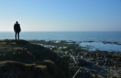 Côte d’Opale, vue sur la plage rocheuse de la pointes aux loies Wimereux