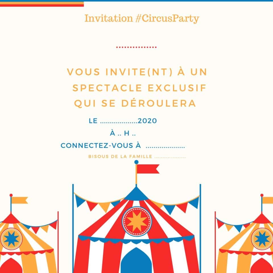 Invitation #CircusParty à imprimer