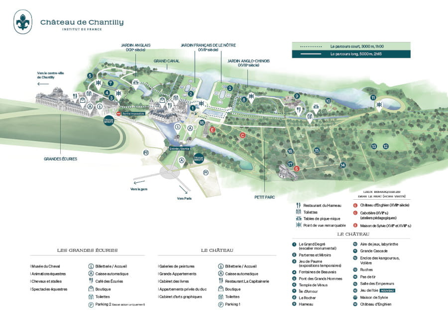 plan du domaine de Chantilly