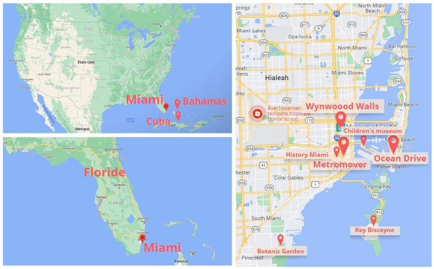 Miami en famille - carte
