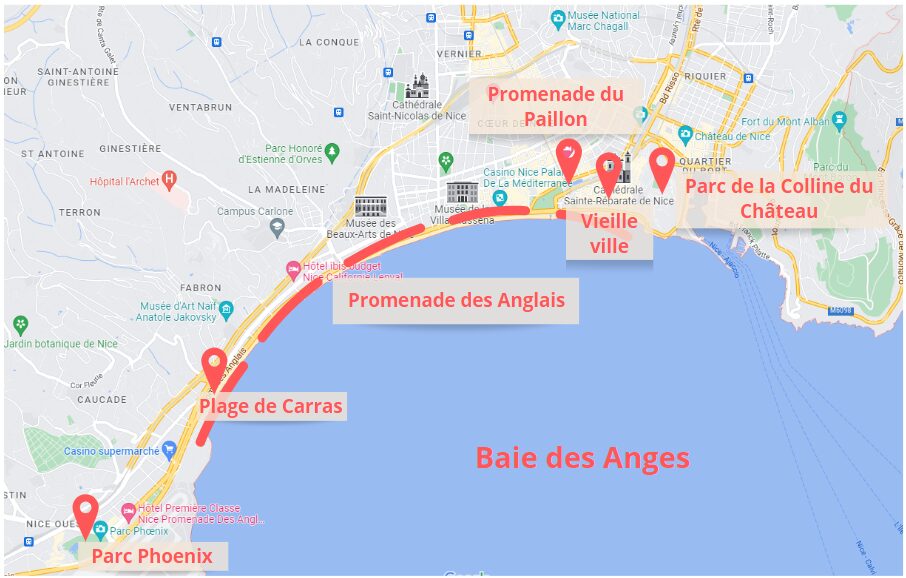 Nice en famille - Carte