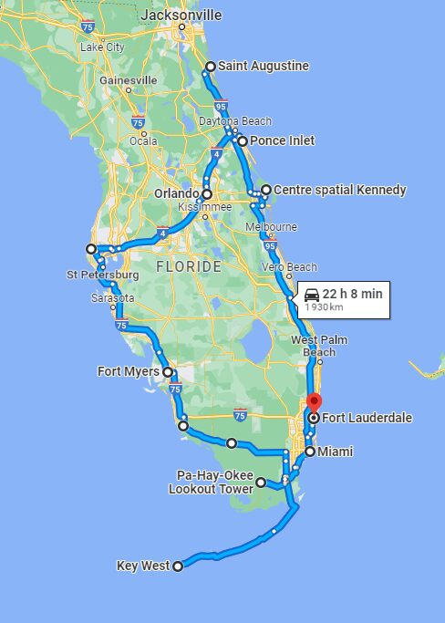 road-trip en floride en famille itinéraire