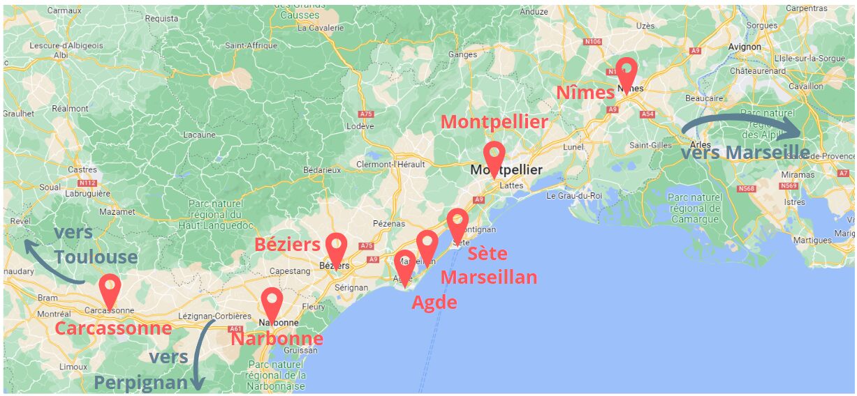 Carte Sète avec les enfants